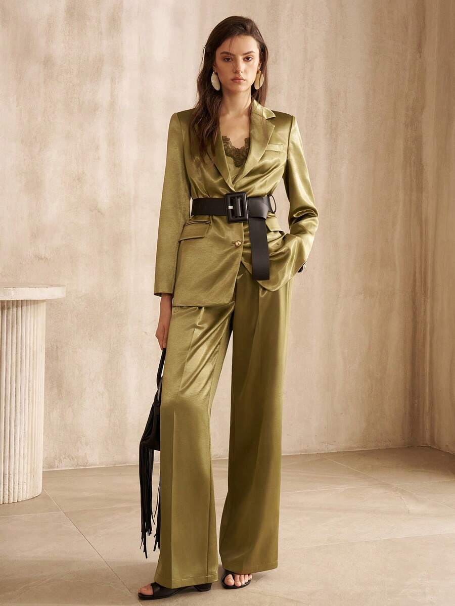 MOTF PREMIUM WOMEN'S SATIN TEXTURED SUIT PANTS, FASHION COMMUTE, AUTUMN/WINTER