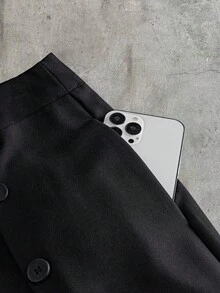 AXEPEAK Pantalones casuales versátiles de unicolor para hombres para ir al trabajo - Negro - Ver 7