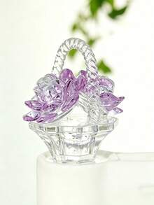 Transparent Flower Basket Decor Suitable For Bedroom And Living Room Decoration - Crystal Rose Basket - View 5