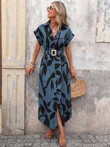 Wandoria Women'S Polka Dot Printed Batwing Sleeve Dress Maxi Women Outfit - Dusty Blue - View 1