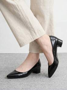 CUCCOO BIZCHIC 女款極簡尖頭優雅黑色百搭平底鞋，適合夏季度假、商務休閒、春季、春假、復活節、聖誕節等多種場合 - 黑色3 - 查看 3