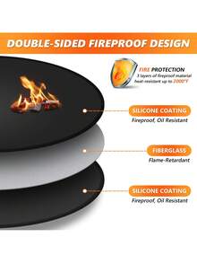 1pc 36 Inches (About 91.4cm) Fire Pit Mat Is Suitable For Single-Furnace Bonfire, Double-Sided Flame Resistant Barbecue Mat Deck Terrace Protection Mat, Round Barbecue Mat Is Suitable For Single-Furnace Accessories, Easy To Clean, Reusable - multicolor - View 7