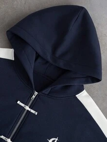 PAVTROS 男士時尚刺繡拉鍊長袖連帽衫 - 彩色 - 查看 4