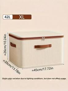 1pc Minimalist Foldable Zipper Storage Bin With Lid Hand Washable Space Saving Under Bed Organizer For Clothes Bedding Textiles Bedroom - Multicolor - View 11