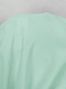 SHEIN Essnce 女款純色抓皺領口抹胸上衣，度假穿搭 - 薄荷藍 - 查看 6