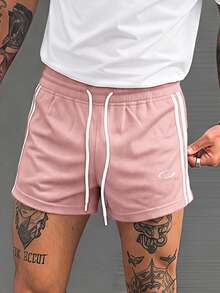 Manfinity VCAY Men's Casual Shorts With Side Stripes And Drawstring Waist - Pink - View 1