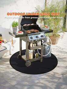 1pc 36 Inches (About 91.4cm) Fire Pit Mat Is Suitable For Single-Furnace Bonfire, Double-Sided Flame Resistant Barbecue Mat Deck Terrace Protection Mat, Round Barbecue Mat Is Suitable For Single-Furnace Accessories, Easy To Clean, Reusable - multicolor - View 8