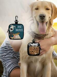Polyester Dog Training Treat Bag With Zipper, Clear Window Single-Side Printed Portable Pet Snack Pouch, Must-Have Accessory For Dog Walking Outdoor Use - Multicolor - View 7