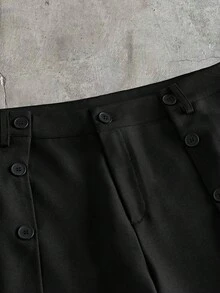 AXEPEAK Pantalones casuales versátiles de unicolor para hombres para ir al trabajo - Negro - Ver 6