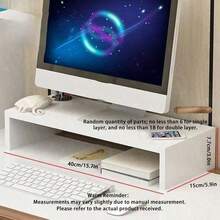 1 pieza Soporte elevador para monitor; Elevador de monitor de computadora de escritorio, Soporte elevado para pantalla, Estante organizador de escritorio de oficina para laptop, Adecuado para escritorio de oficina - Multicolor - Ver 12