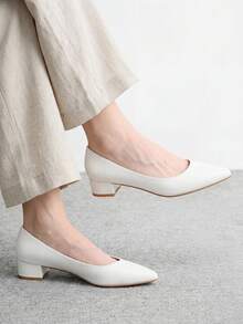 CUCCOO BIZCHIC 女款極簡米色尖頭平底鞋，優雅百搭款，適合春夏季、度假、商務休閒與日常出遊 - 白色3 - 查看 4