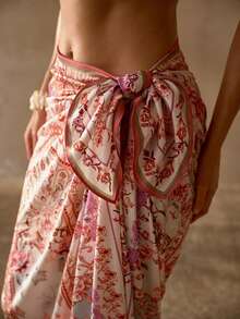 MOTF PREMIUM ELEGANT ALL-OVER PRINT MULTIFUNCTIONAL SWIMSUIT COVER-UP SCARF SKIRT - Multicolor - View 5