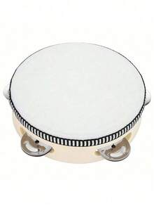 1 PC 6-Inch Wooden Tambourine-An Educational Percussion Toy And Rhythm Instrument Suitable For Parties, Karaoke, Church Celebrations, And Performances; For Children And Adults; Music Supplies. - Multicolor - View 5