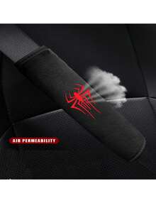 2Pcs Soft Car Seat Belt Covers, Red Spider Pattern Seatbelt Protector Sleeves, Easy To Install Universal Vehicle Safety Interior Decor Accessories - A - View 5