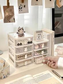 Multi-Layer Drawer Jewelry Storage Box, Stackable Detachable Dust-Proof Anti-Oxidation Large Capacity Organizer, Multi-Purpose Desktop Drawer Case For Jewelry, Cosmetics & Accessories Display - Multicolor - View 2