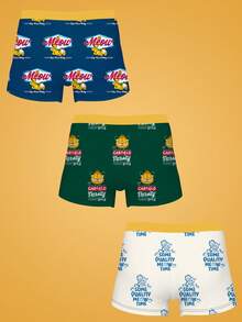 Notgurli GARFIELD | SHEIN Men's Printed Fashionable Boxer Briefs (3-Pack) - Multicolor - View 2