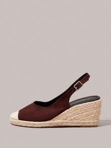 Styleloop Damen, Gummiband Kreuzriemen, Strohseil, Sandalen, High Heels. - Rostbraun - Übersicht 3