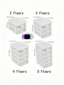 Multi-Layer Drawer Jewelry Storage Box, Stackable Detachable Dust-Proof Anti-Oxidation Large Capacity Organizer, Multi-Purpose Desktop Drawer Case For Jewelry, Cosmetics & Accessories Display - Multicolor - View 4