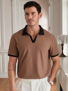 Core Aspect Men's Summer Casual Colorblock Patchwork Polo Shirt - Multicolor - View 6