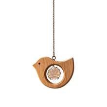 Boho Vintage Wooden Bird Suncatcher With Clear Glass Crystal Prism, Stylish Car Rear View Mirror Hanging Charm, Unique Decorative Gift For Drivers, Multi-Purpose Hanging Ornament Fit For Home Window, Courtyard & Garden Decor - multicolor - View 8