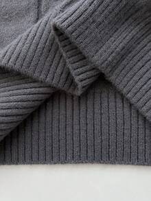 Elamini Gaun Sweater Rajut Motif Berlian dengan Bahu Terbuka, Cocok untuk Kencan Sehari-hari, Warna Abu-abu, Musim Gugur, Elegan - Dark Grey - View 6