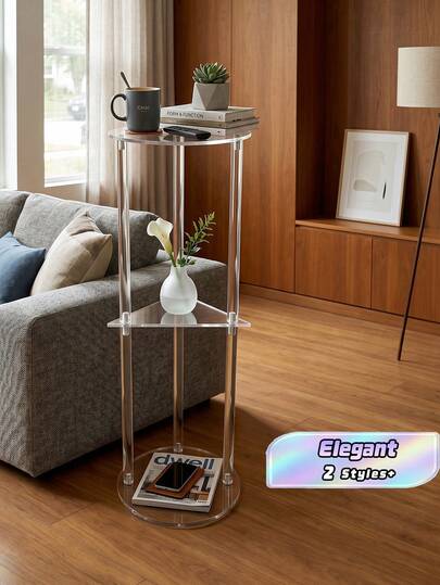 Clear Acrylic Table, Suitable For Small Spaces, Mini Martini Drink Side Table, For Living Room & Bedroom