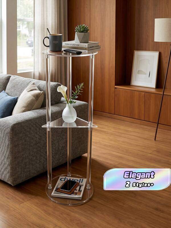 Clear Acrylic Table, Suitable For Small Spaces, Mini Martini Drink Side Table, For Living Room & Bedroom
