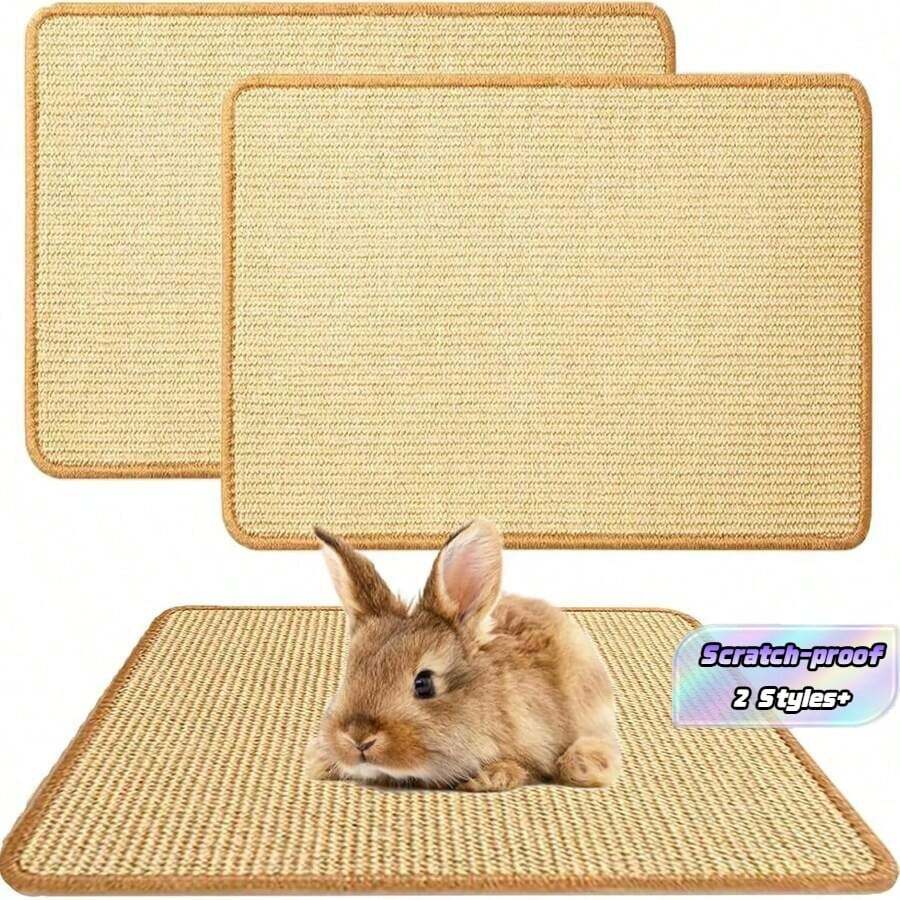 Rabbit Scratch Pad, Sisal Rabbit Scratching Pad, Natural Rabbit Anti-Slip Pad, Nail And Tooth Care, Sun Rabbit Mat, Small Animal Chew Toy, Pet Rabbit Cage, Bedding, Bite And Sleep Nesting, Suitable For Small Animals - Multicolor - View 1