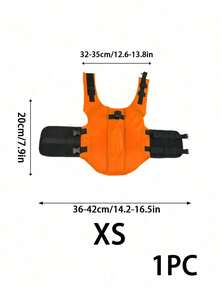 PETSIN 1PC Shark Fin Dog Life Jacket - High Buoyancy Ripstop Waterproof Oxford Fabric Pet Life Vest With Sturdy Rescue Handle, Adjustable Quick-Release Buckles Superior Flotation Safety Swimsuit, High Visibility Orange Pet Safety Vest With D-Ring For Leash - Orange - View 8