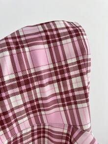 Elamini Sexy Preppy Cute Plaid Patchwork Low Waist Summer Shorts For Hot Girl Gym Brown Plaid - Multicolor - View 4