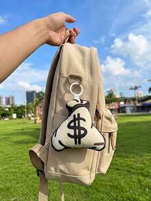 POKOJA LAND 1pc Dollar Sign Money Bag Charm - Tactile Sensory Embroidered Squeeze Feedback Pendant - Aesthetic Car Interior Backpack Decor - Sentimental Gift For Women Men Friends - Multicolor - View 6
