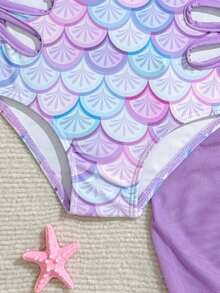 Pakaian Pantai Bayi Perempuan, Baju Renang Terusan untuk Bayi Perempuan - Mauve Purple - View 4