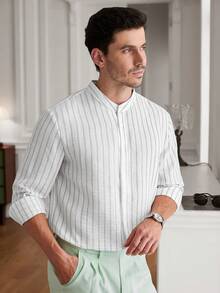 Core Aspect Men's Striped Casual Versatile Daily Wear Shirt - Multicolor - View 1