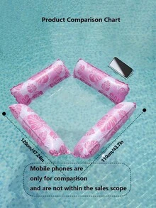 1pc Inflatable Pool Float 4-Tube Monstera Leaf Turtle Back Float & 2-Tube Monstera Leaf Mesh Hammock, Summer Water Floats For Pool & Beach - 4 tubes of leaves - View 3