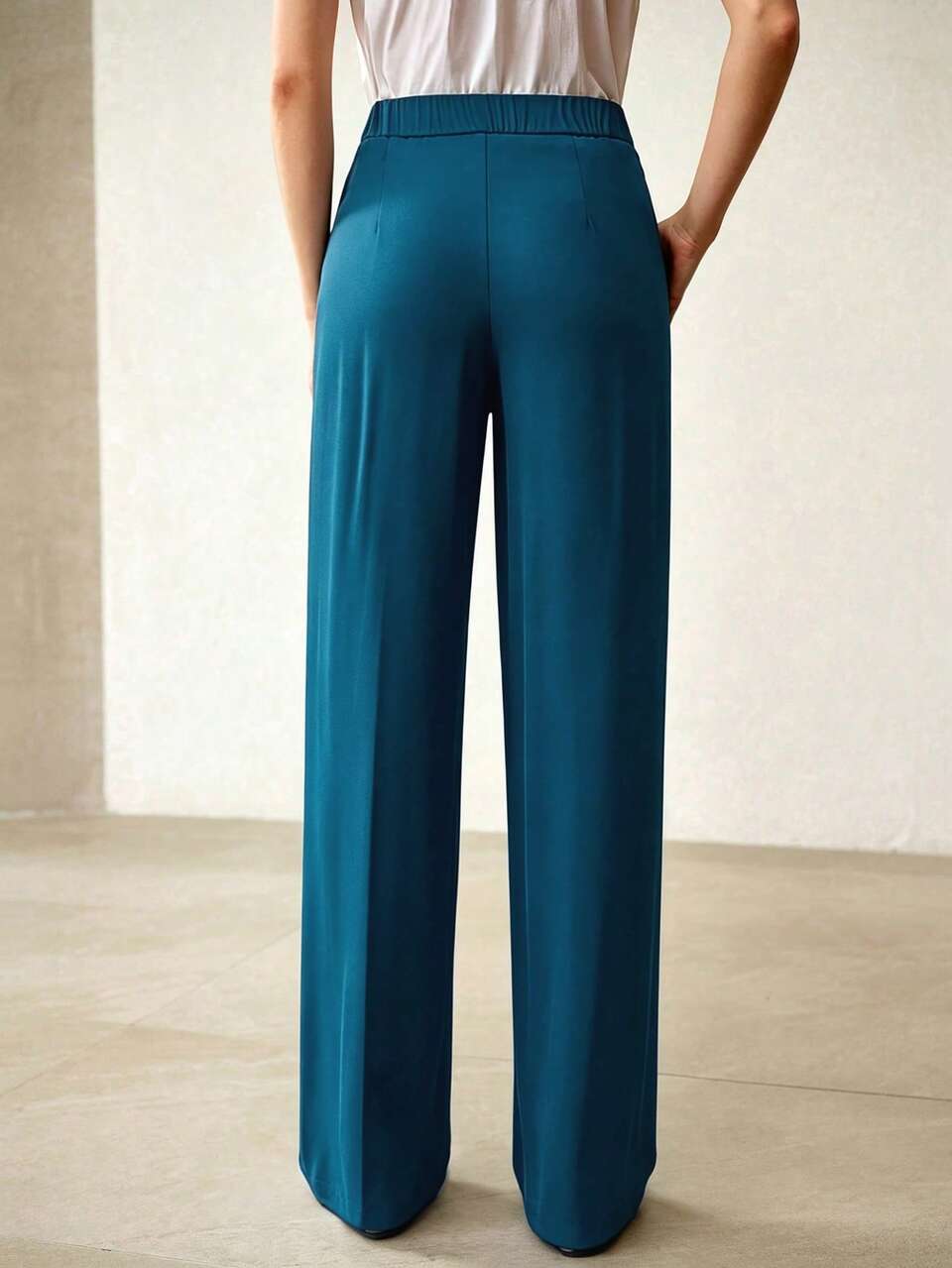 WOMEN'S FASHION CASUAL OFFICE COMMUTE MINIMALIST SOLID COLOR STRAIGHT LEG SUIT PANTS