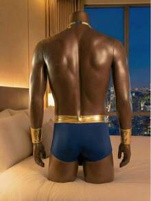 DrisQ DrisQ Conjunto de disfraz para hombre (Pantalones, Delantal, 2 Guantes, Accesorio para el cuello) - Azul - Ver 6