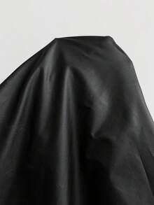 SHEIN Clasi 大尺碼女款可正反穿字母印花牛仔拉鍊連帽外套 - 黑色 - 查看 9