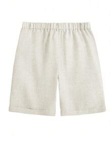 Manfinity Homme Men's Casual Fashion Versatile Button Pocket Daily Shorts - Beige - View 2