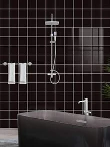 1/12/36pcs Black Square Peel And Stick Tile Stickers – Waterproof Self-Adhesive Backsplash For Kitchen, Bathroom & Laundry Room - 30*30CM - View 12