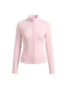 SHEIN Girlism 青少年女孩休閒長袖上衣與長褲三件套外套套裝，秋冬穿搭套裝 - 粉色 - 查看 6