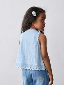 Maija Kids Maija Kids 女童圆领碎花边吊带衫 - 藍色 - 查看 2