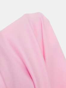 SHEIN 青少年女孩粉色修身針織細肩帶連身褲與英文字母印花休閒極簡復古街頭風長褲2件套 - 粉色 - 查看 8
