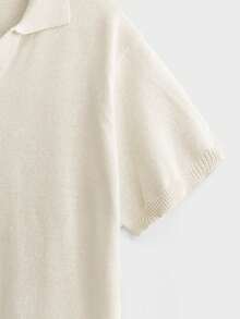 EASEVO Men's Plus Size Solid Color Casual Versatile Daily Wear Knit Top - White - View 7