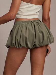 Hauture Women's Sexy Cute Bubble Hem Low Rise Shorts, Perfect For Summer Vacation, Traveling, Daily Casual Wear, Leisure Comfort, Office, Going Out - Army Green - View 3