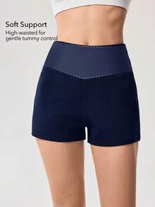 OutZeal Gym Shorts Women Sports Shorts Yoga Casual Fitness Soft Ribbed High Waist Active Bottom Summer - ultramarine blue - View 2