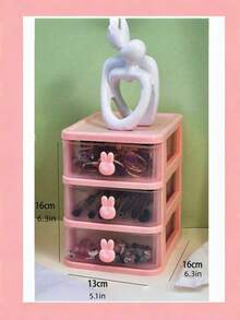 Multi-Layer Drawer Jewelry Storage Box, Stackable Detachable Dust-Proof Anti-Oxidation Large Capacity Organizer, Multi-Purpose Desktop Drawer Case For Jewelry, Cosmetics & Accessories Display - Multicolor - View 9