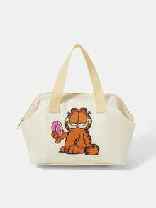 GARFIELD | SHEIN 1個卡通圖案保溫便當袋，適用於露營、旅行、購物、學校、工作及其他場合 - 奶油黃 - 查看 2