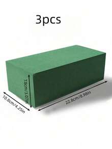 3 Pieces 8.98 * 4.25 * 3.07 Inch Dry Flower Mud Packaging Material Absorbent Sponge Foam Flower Art Moisturizing Base Flower Mud, Valentine'S Day Gift - Green - View 7