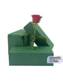 3 Pieces 8.98 * 4.25 * 3.07 Inch Dry Flower Mud Packaging Material Absorbent Sponge Foam Flower Art Moisturizing Base Flower Mud, Valentine'S Day Gift - Green - View 1
