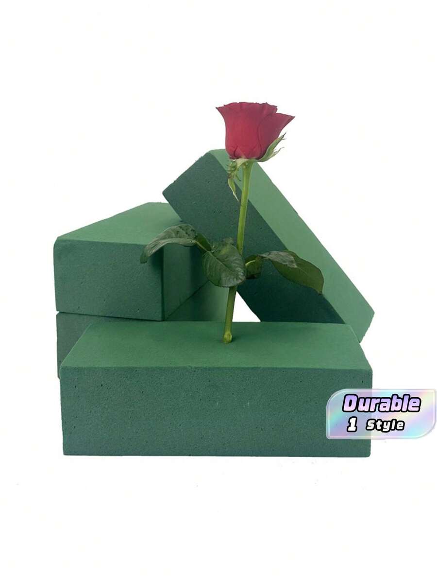3 Pieces 8.98 * 4.25 * 3.07 Inch Dry Flower Mud Packaging Material Absorbent Sponge Foam Flower Art Moisturizing Base Flower Mud, Valentine'S Day Gift - Green - View 1